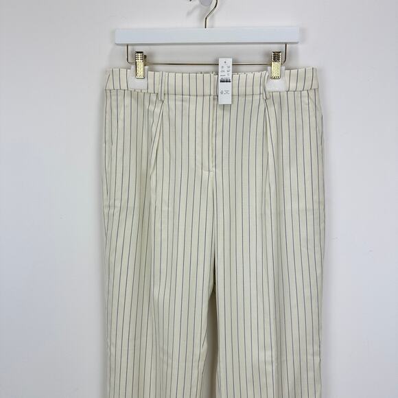 J.Crew Collection Portia Pant Ivory Pinstripe Italian Wool Classic US 10 NWT - Picture 7 of 15